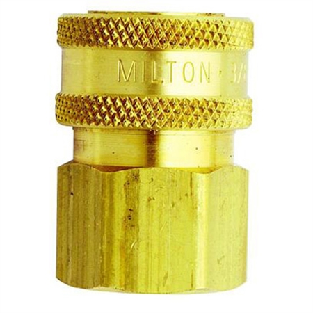 MILTON INDUSTRIES 3/8" Female Str Thru Coupler 1765BK